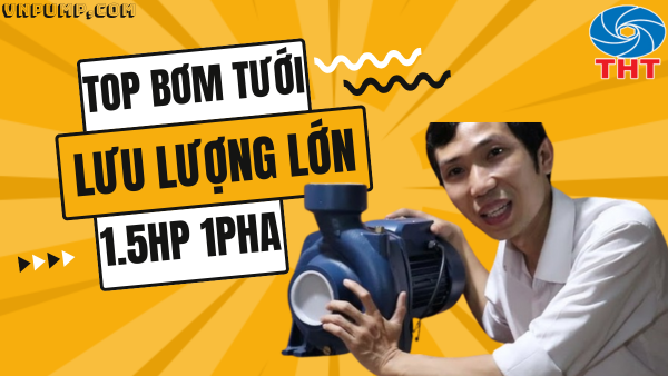 Bơm Tưới Lưu Lượng 1.5HP – 1.1Kw 1 Ngựa 1 Pha Giá Tốt 2025