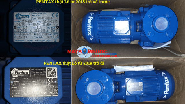 HÌNH ẢNH PHÂN BIỆT BƠM PENTAX CM THẬT - GIẢ