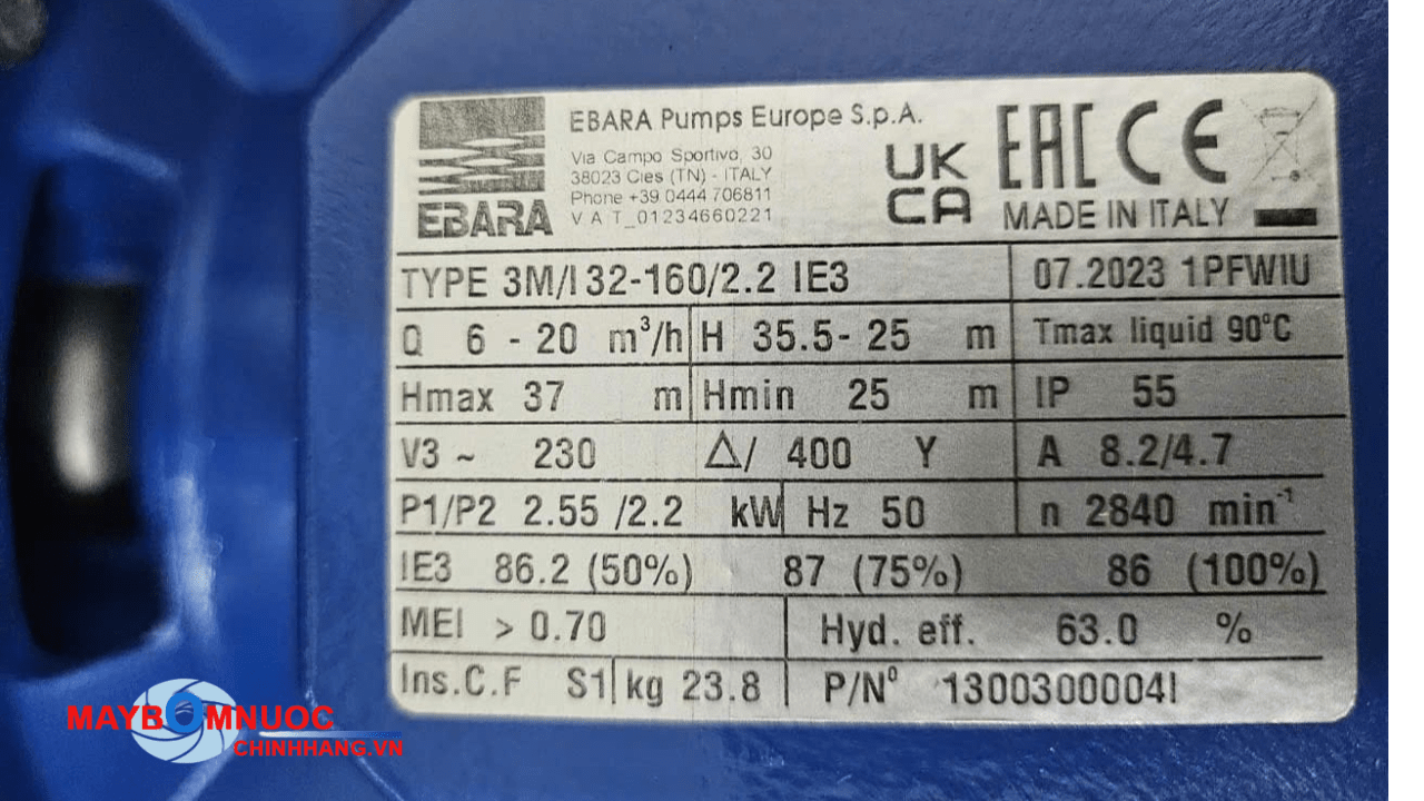 Cách nhận biết bơm Ebara chính hãng Tem nhãn chính hãng bơm Ebara