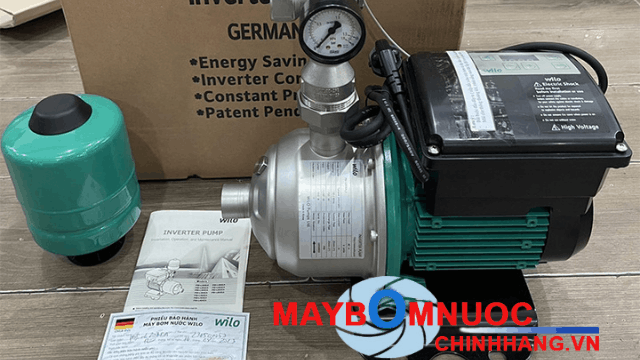 Mặt bên bơm tăng áp biến tần Wilo PBI chính hãng