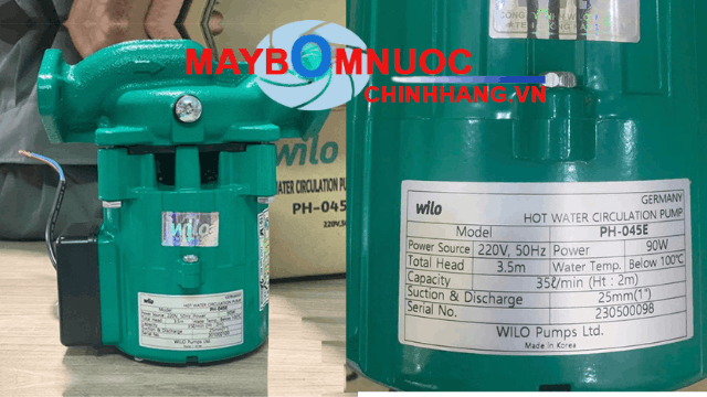 Bơm tuần hoàn nước nóng wilo PH 254E chính hãng