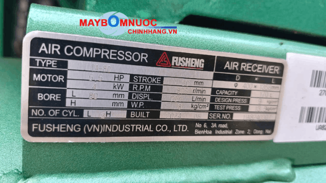 Cách tính toán chọn máy nén khí Fusheng