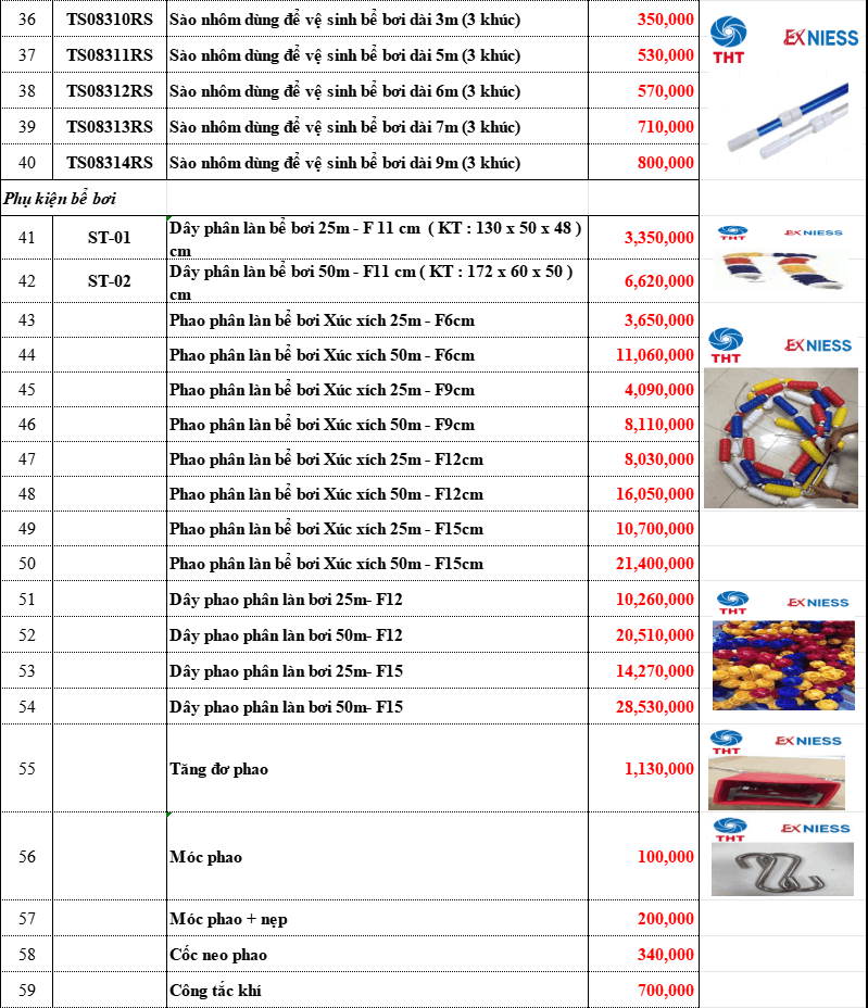 Bảng Giá Máy Bơm Hồ Bơi EXNIESS Chính Hãng Chiết Khấu Cao