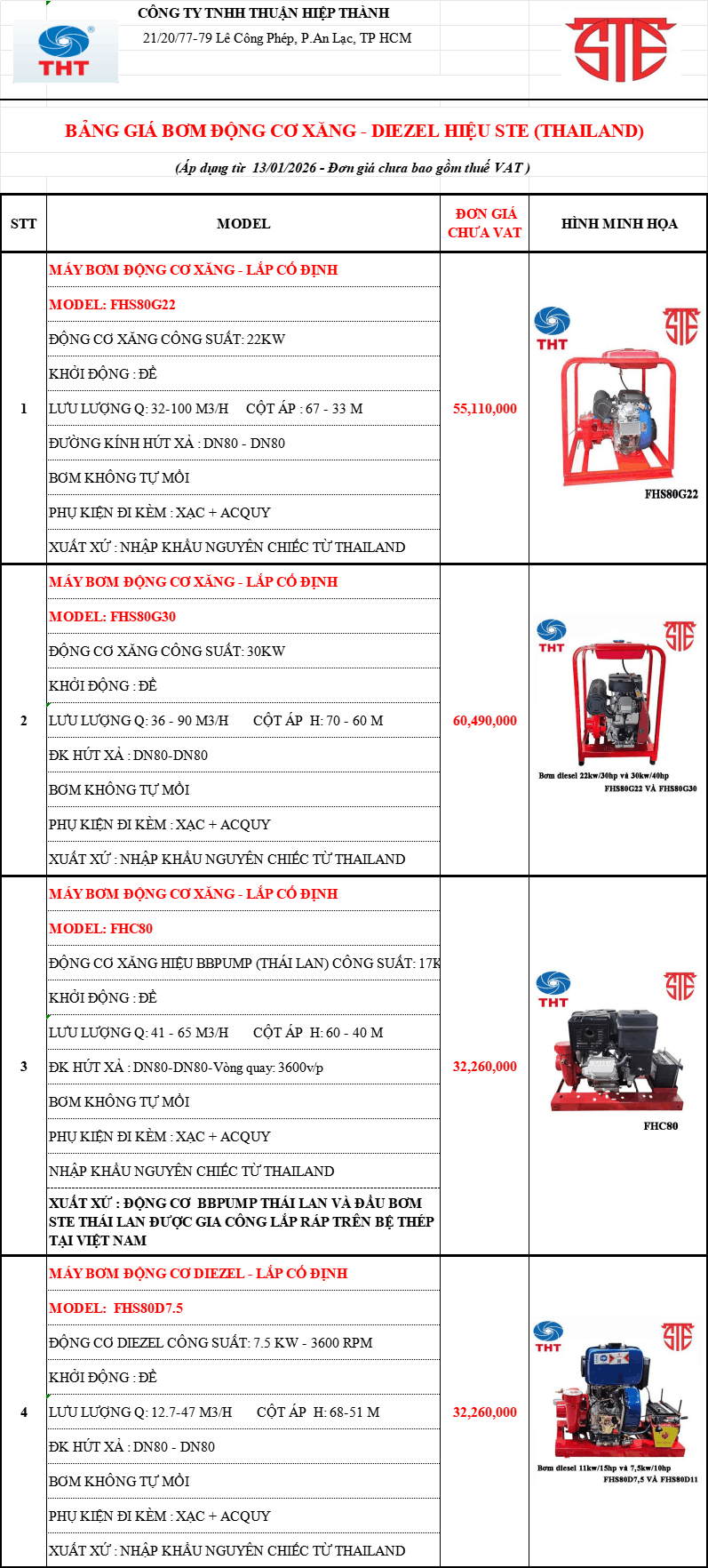  Bảng Giá Máy Bơm Nước STE Chính Hãng Chiết Khấu Cao
