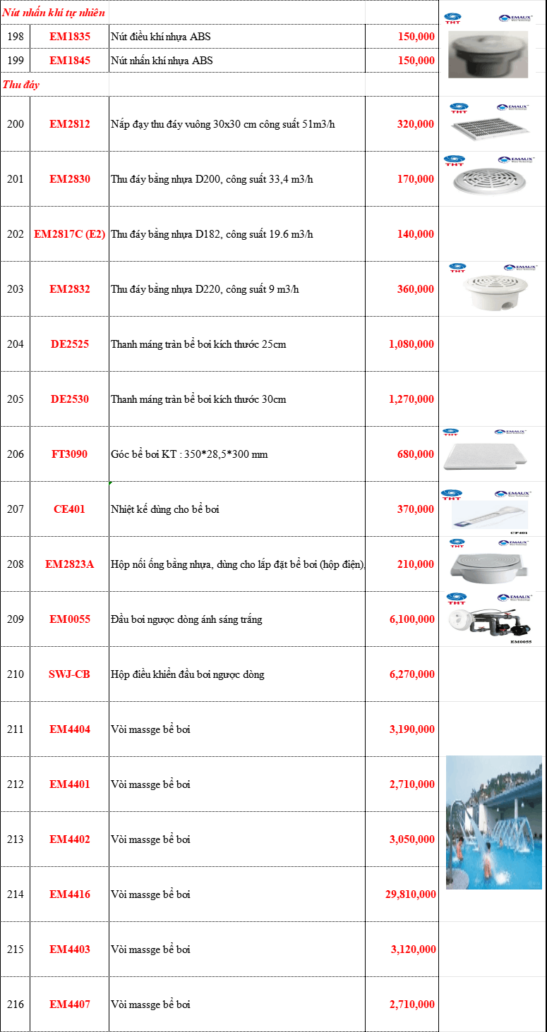 Bảng Giá Máy Bơm Hồ Bơi EMAUX Chính Hãng Chiết Khấu Cao