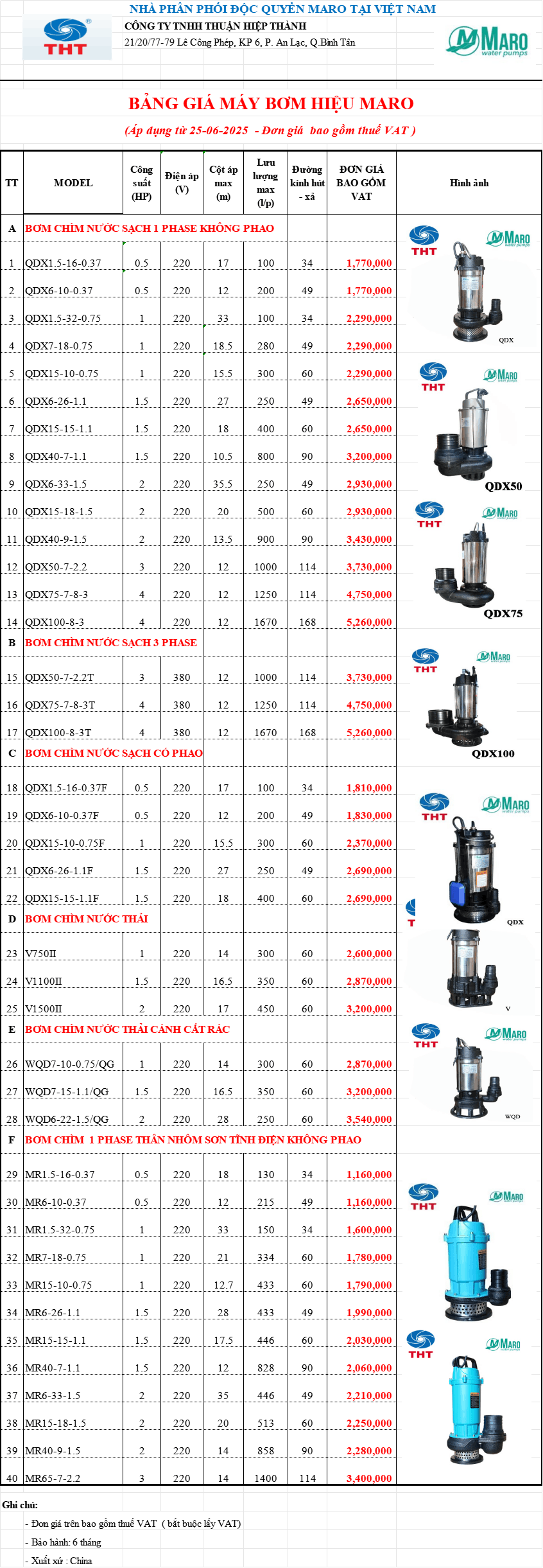  Bảng Giá Máy Bơm Nước Maro Chính Hãng Chiết Khấu Cao