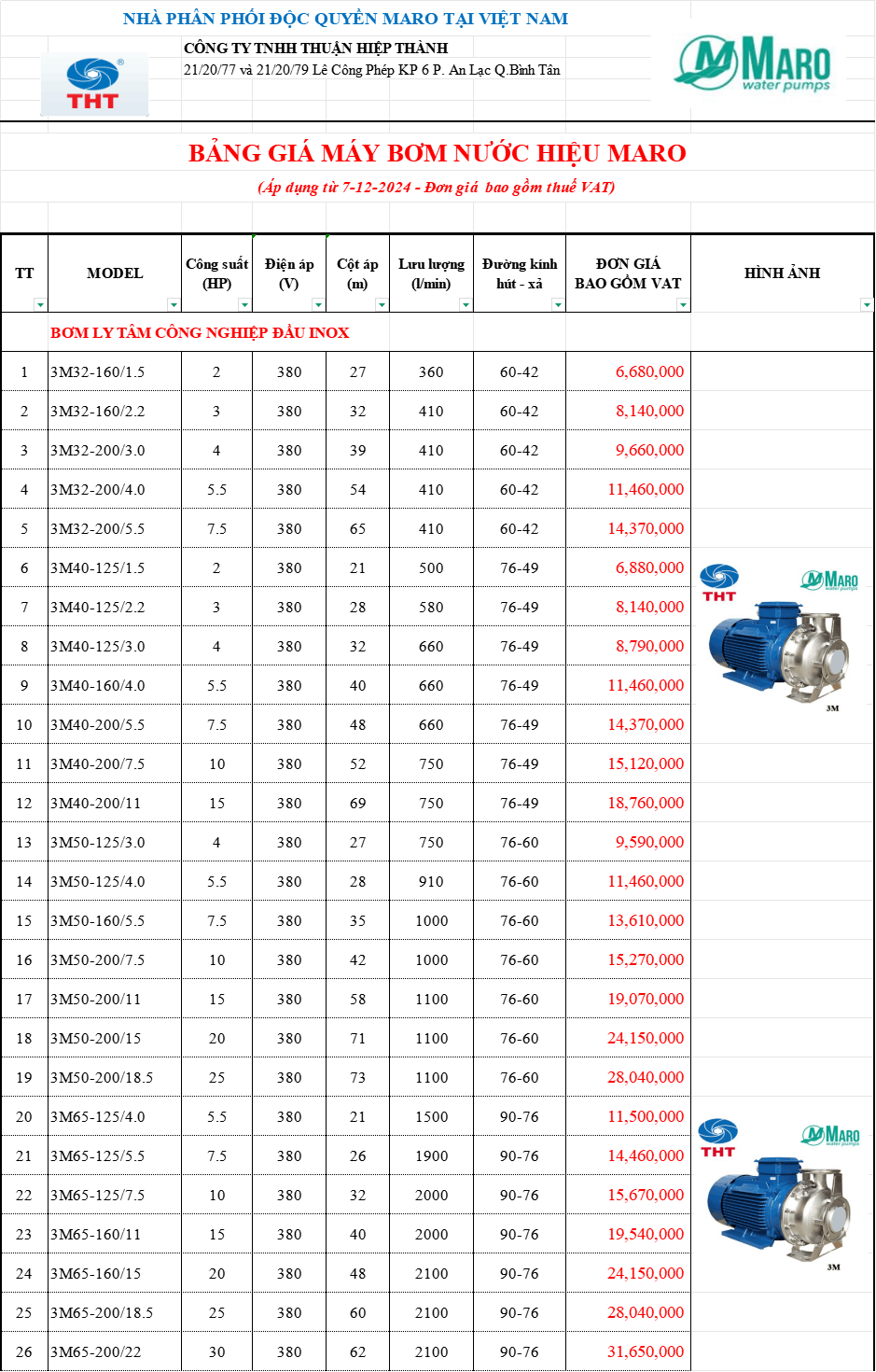  Bảng Giá Máy Bơm Nước Maro Chính Hãng Chiết Khấu Cao