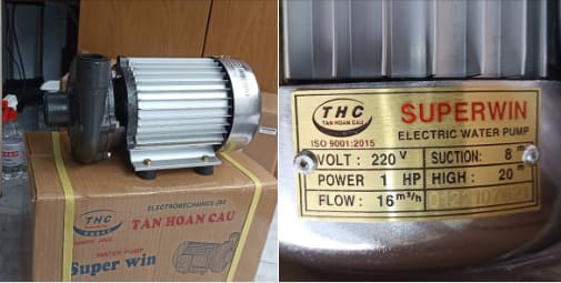 Hình ảnh thực tế máy bơm Tân Hoàn Cầu