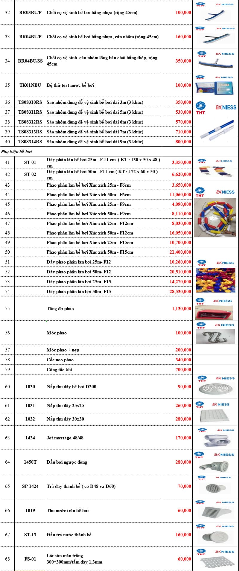 Bảng giá bơm hồ bơi Exniess 5