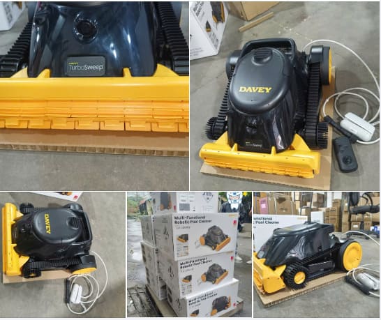 Robot hút đáy hồ bơi Davey làm sạch hiệu quả các góc hồ