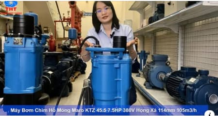 Máy bơm chìm hố móng Maro KTZ thực tế 5