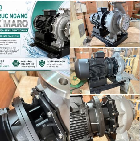 Ảnh thực tế máy bơm công nghiệp inox Maro 3S 6