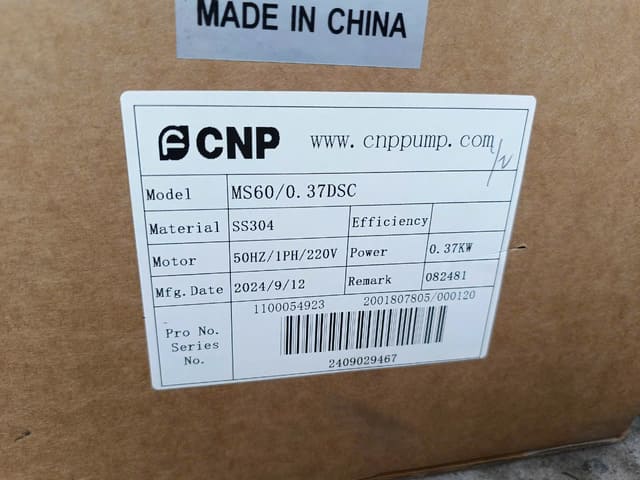 Ảnh thực tế máy bơm trục ngang đầu inox CNP MS 4