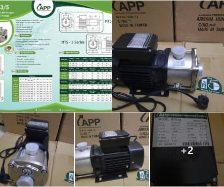 Ảnh thực tế máy bơm đa tầng cánh đầu inox APP MTS 3