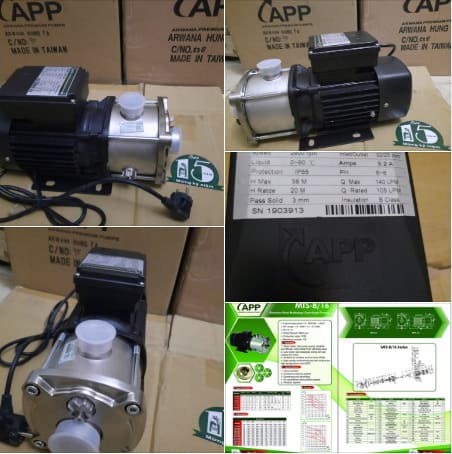 Ảnh thực tế máy bơm đa tầng cánh đầu inox APP MTS 5